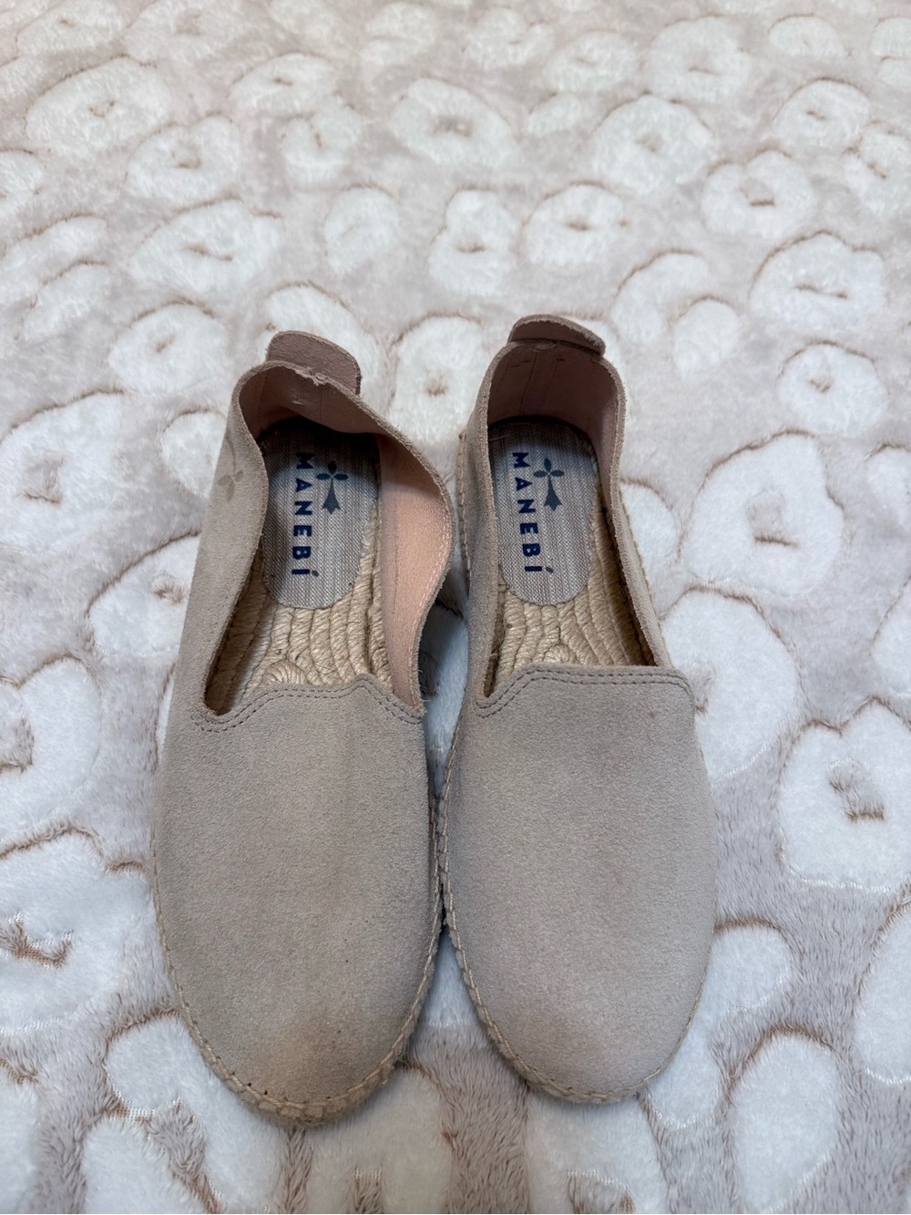 Tan Suede Espadrille Flats - Manebi